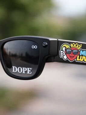 Ray-Ban Black Sunglasses with Colorful Heart Crown Sticker